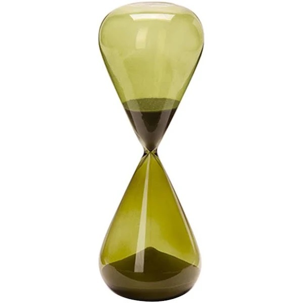 Ampulheta Em Vidro Verde Areia Cinza 15 Minutos Mart