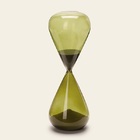 Ampulheta Em Vidro Verde Areia Cinza 30 Minutos Mart