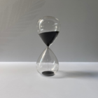 Ampulheta Preta Em Vidro 9607 Mart