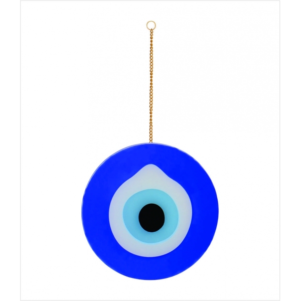 Amuleto De Vidro Decorativo Para Porta Olho Grego Ø 18 X A. 0