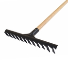 Ancinho Metal com Cabo Madeira 5x31x124cm 12 dentes Momfort