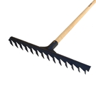 Ancinho Metal com Cabo Madeira 5x36x124cm 14 dentes Momfort