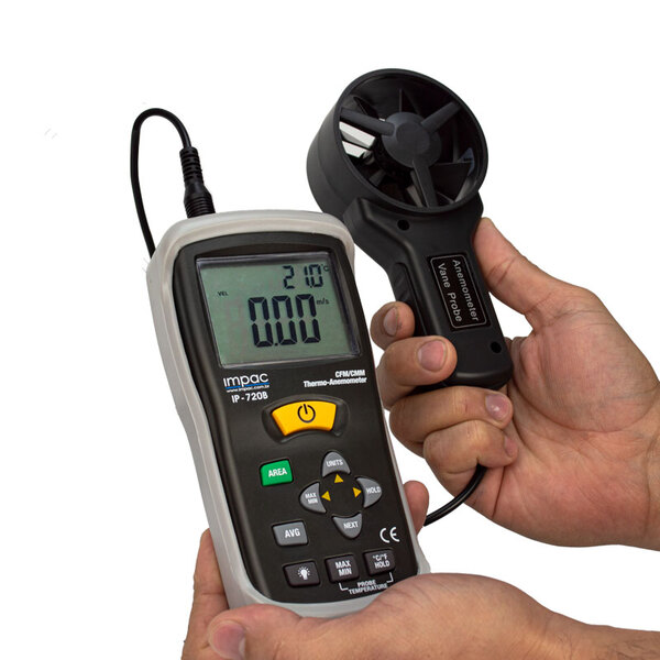 Anemômetro Térmico Com Fluxo De Ar Cfm/cmm Mod.: Ip-720b Impac