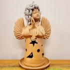 Anjo com Cachos Brancos em Cerâmica