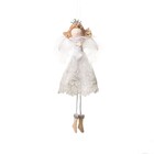 Anjo Com Coroa Para Pendurar Decoração Natal 20 Cm Branco