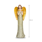 Anjo De Resina Dourado Design Floral 20cm Altura