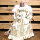 Anjo Luxo Ponteira Dourado Pérola Premium Grande 43cm - Rioma