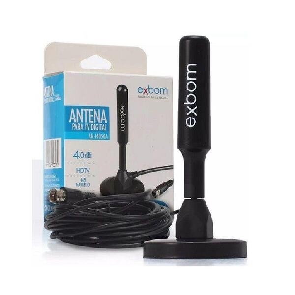 Antena Exbom Digital Amplificada Hdtv Uhf Vhf Interna E Exter