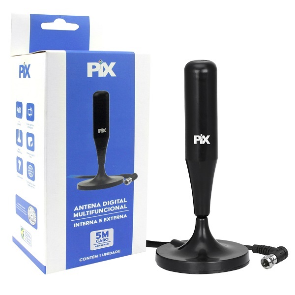 Antena Multi Interna Hdtv Plug 90 Graus Pix 008-9500