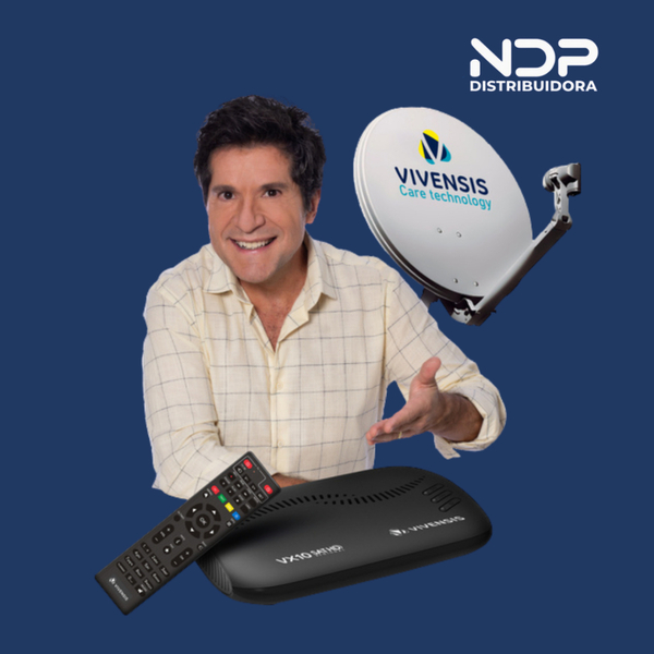 Antena Parabólica 60cm Com Receptor Vivensis Vx10 Sathd