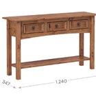 Aparador 03 Gavetas De Madeira Maciça  Cera Carvalho