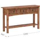 Aparador 03 Gavetas De Madeira Maciça  Cera Carvalho