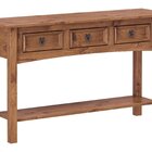 Aparador 03 Gavetas De Madeira Maciça  Cera Carvalho