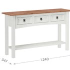 Aparador 03 Gavetas De Madeira Maciça Branco/roble