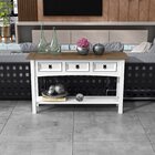 Aparador 03 Gavetas De Madeira Maciça Branco/roble