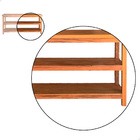 Aparador 1 6m 3 Prateleiras Madeira Maciça Natural