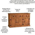 Aparador 1 Gaveta E Balcão Buffet 3 Portas Rustic Line Cera