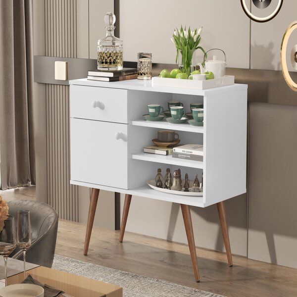 Aparador 1 Porta 1 Gaveta 3 Nichos Ferrari Branco