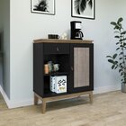 Aparador 1 Porta 1 Gaveta Trama  Freijó/preto