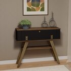 Aparador 1 Porta 1 Prateleira 97cm Bristol  Preto/madeirado