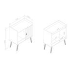 Aparador 1 Porta 700x800x360 Mm Mel / Off White