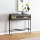 Aparador 1 Porta De Vidro Canelado Aço Euforia Yescasa Preto