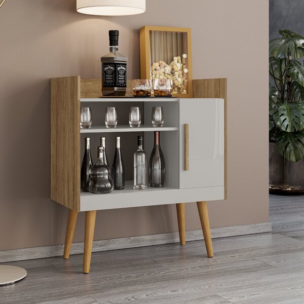 Aparador 1 Porta Vintage Retrô Café Ii Cinamomo/off-white