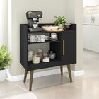 Aparador 1 Porta Vintage Retrô Café Ii Preto Fosco