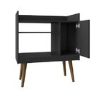 Aparador 1 Porta Vintage Retrô Café Ii Preto Fosco