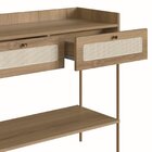 Aparador 2 Gavetas 103cm Palhinha Pé Metal Dourado Oslo  Hano