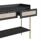 Aparador 2 Gavetas 103cm Palhinha Pé Metal Oslo Nero/dourado