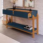 Aparador 2 Gavetas Ajax Azul Cobalto/cedro