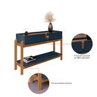 Aparador 2 Gavetas Ajax Azul Cobalto/cedro