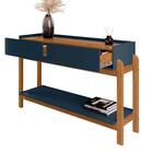 Aparador 2 Gavetas Ajax Azul Cobalto/cedro