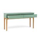 Aparador 2 Gavetas Em Mdf E Pés Em Madeira Maciça Bento Yesca