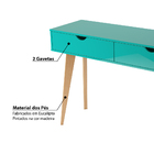 Aparador 2 Gavetas Olga Com Pés Amadeirado - Turquesa