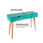 Aparador 2 Gavetas Olga Com Pés Amadeirado - Turquesa