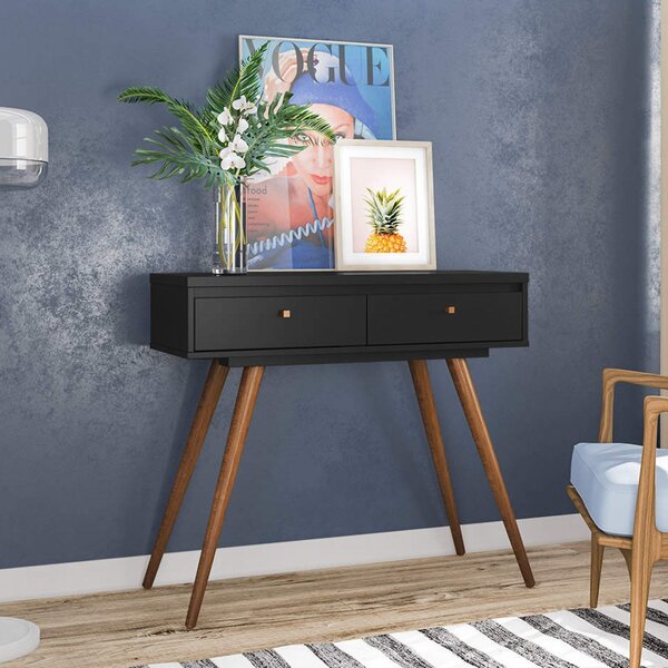 Aparador 2 Gavetas Retrô York  Preto