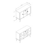 Aparador 2 Portas 1 Gaveta 2 Nichos Clássico Cl4013 Branco