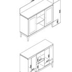 Aparador 2 Portas 1 Gaveta Trama 119,4x94x38,5 Cm Mel / Off W