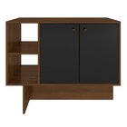 Aparador 2 Portas 2 Nichos Br46 Preto/madeirado