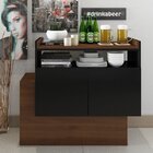 Aparador 2 Portas 2 Prateleiras Br51 Preto/madeirado