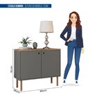 Aparador 2 Portas 2 Prateleiras Mult  Chumbo/nogueira