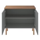 Aparador 2 Portas 2 Prateleiras Mult Chumbo/nogueira