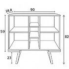 Aparador 2 Portas 3 Nichos 2 Prateleiras Br44  Preto
