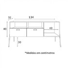 Aparador 2 Portas 3 Nichos Br112 Estilare Preto/madeirado