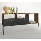 Aparador 2 Portas 3 Nichos Br112 Estilare Preto/madeirado