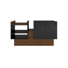 Aparador 2 Portas 3 Prateleiras 1 Nicho Br50  Preto/madeirado