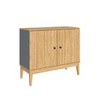 Aparador 2 Portas 90x77x38,5 Cm Mel / Petroleo