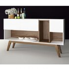 Aparador 2 Portas Basculantes 3 Nichos Br81  Branco/madeirado